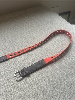 Louis Vuitton Orange Canvas Belt with Brown Monogram Trim